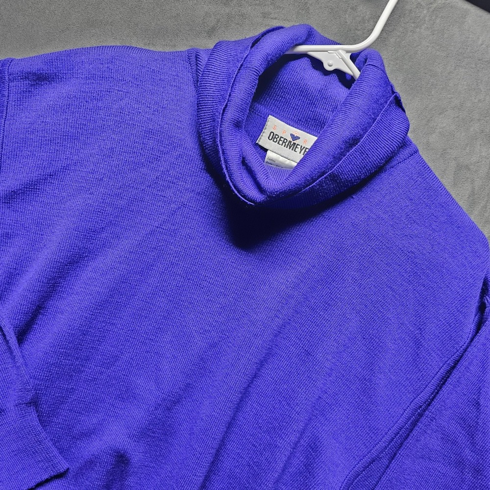 Vintage Sport Obermeyer Ski-T Purple Wool Blend Turtleneck Sweater Womens Small